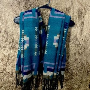 Large Blue Tribal Print Wrap